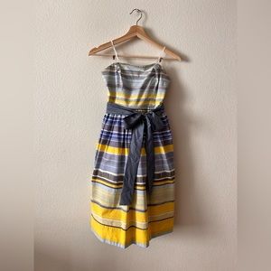 Maeve Anthropologie Striped Strapless  Dress w/Pockets. Size 4